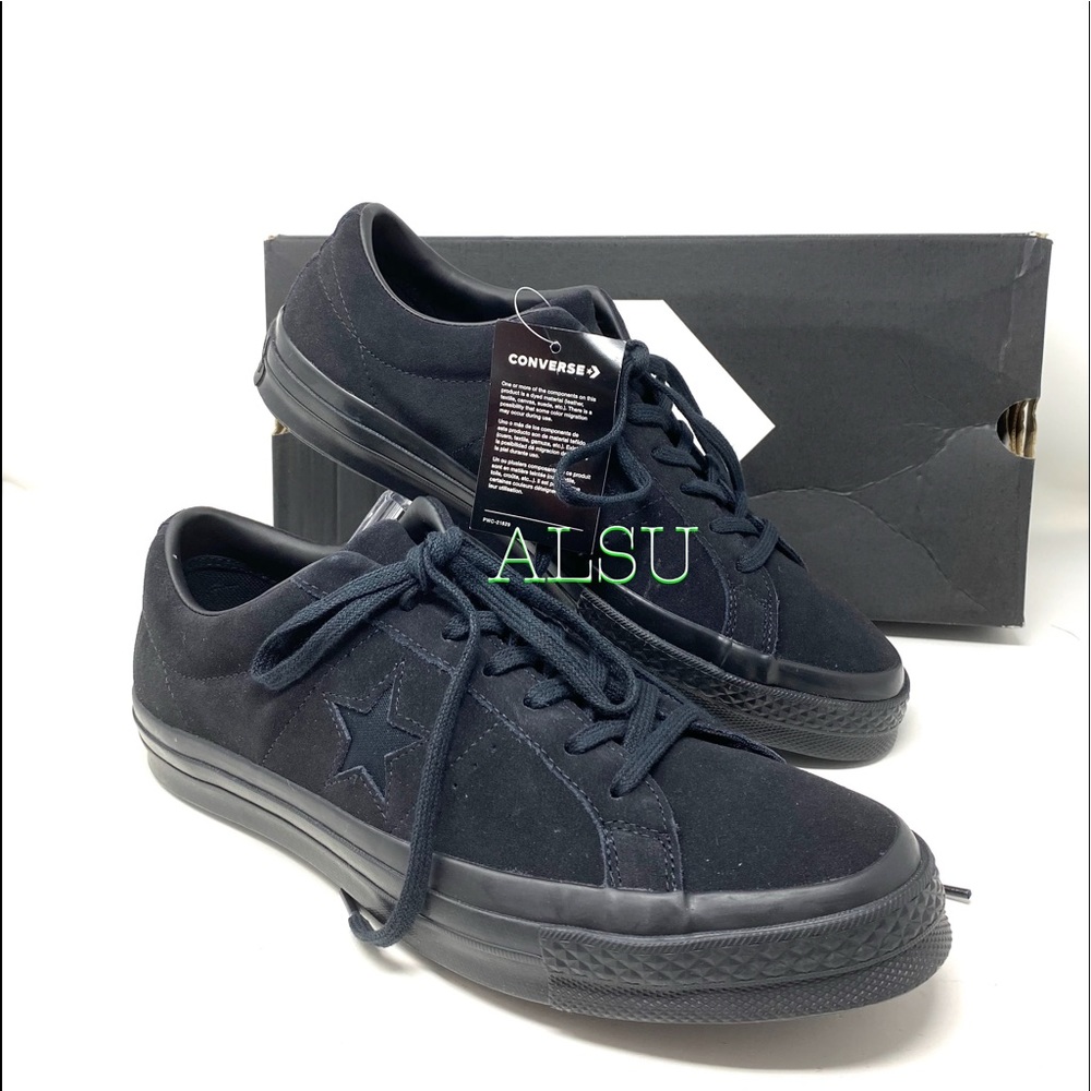 Converse One Star Suede Low Top Black Men Sneakers - Picture 7 of 9